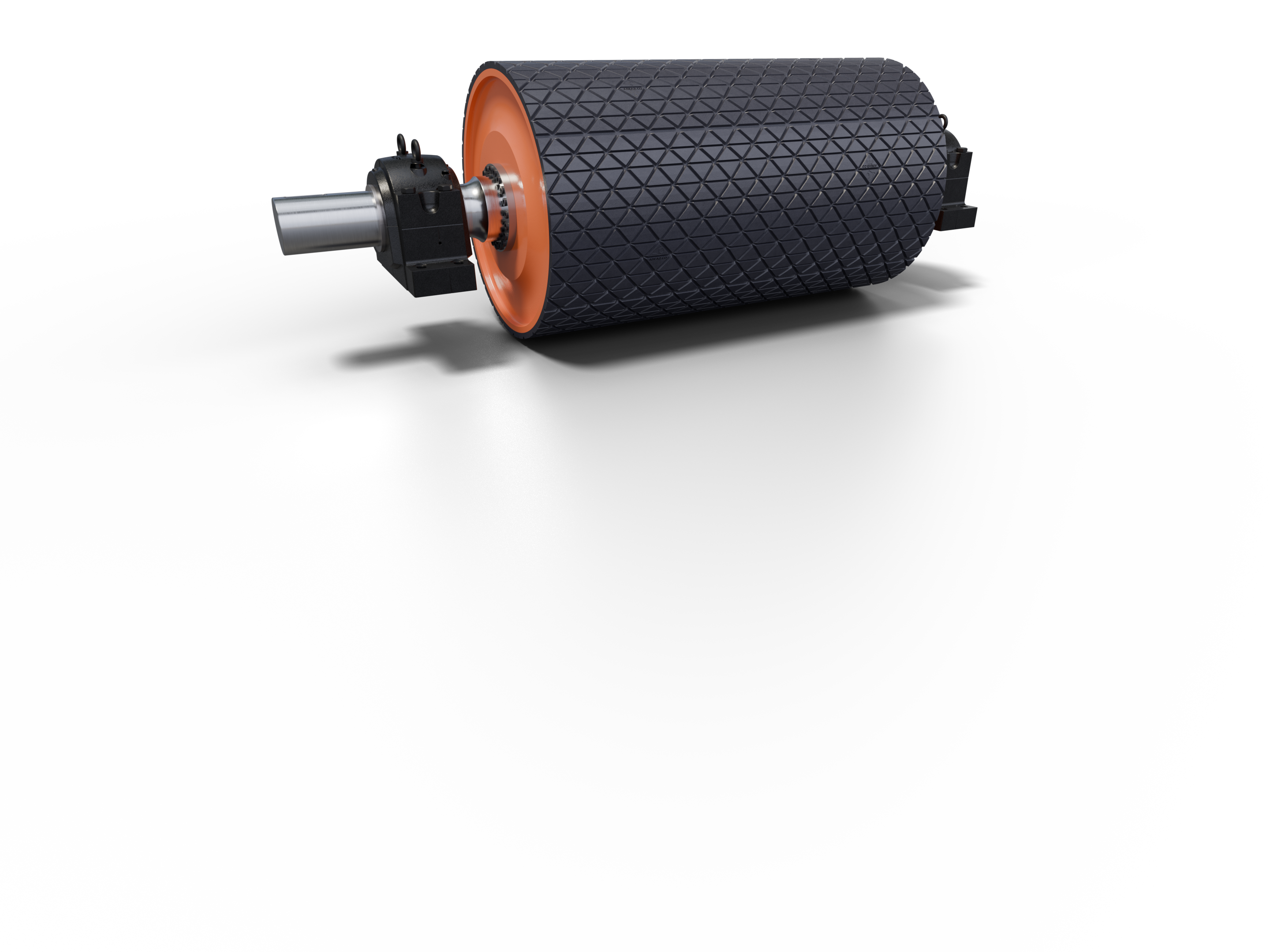 Pulley with triangle grooved lagging