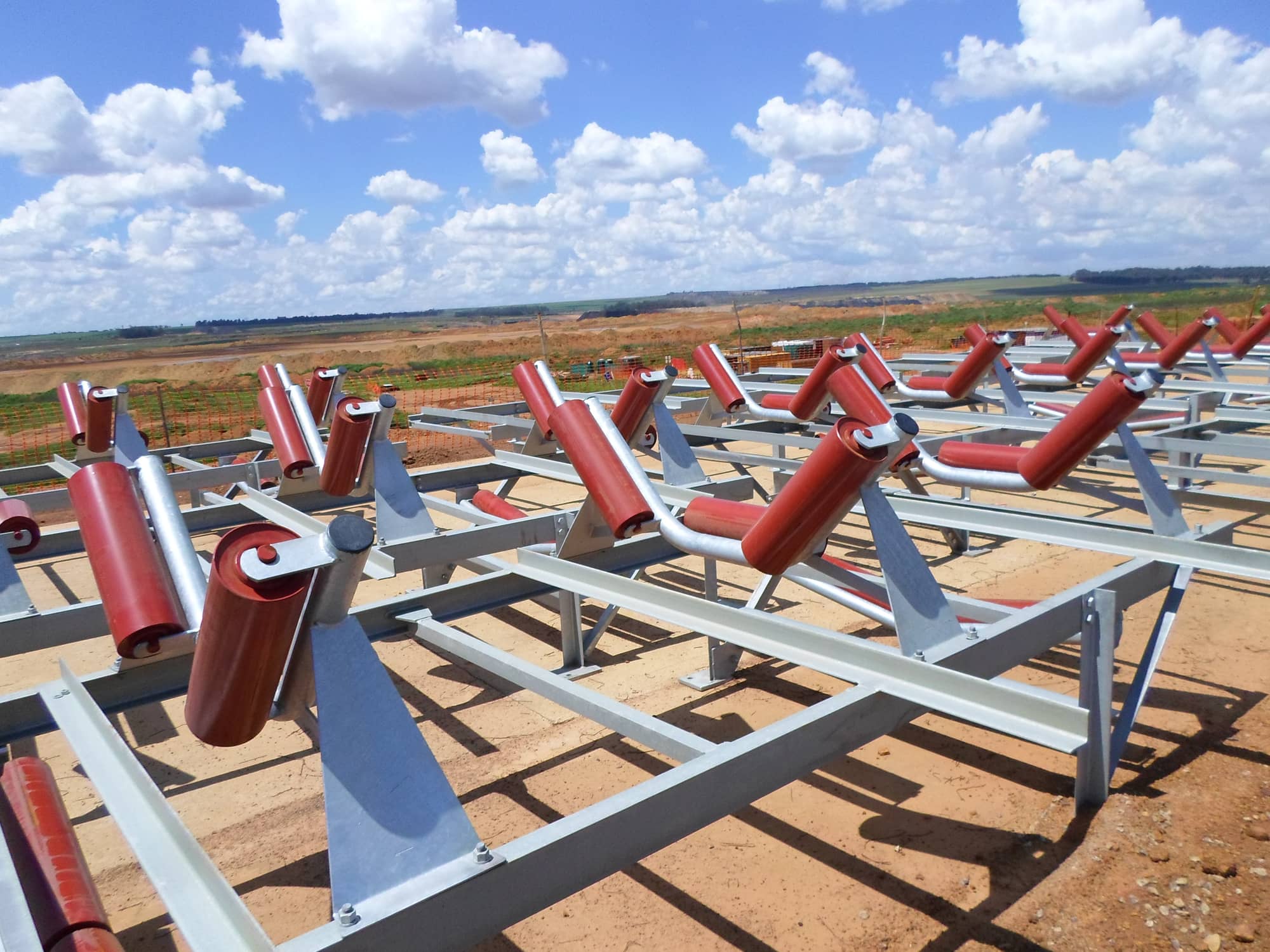 Lorbrand carry idlers installed in an open-pit mine