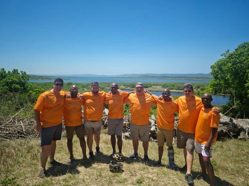 The team at a lookout on the quad-bike route