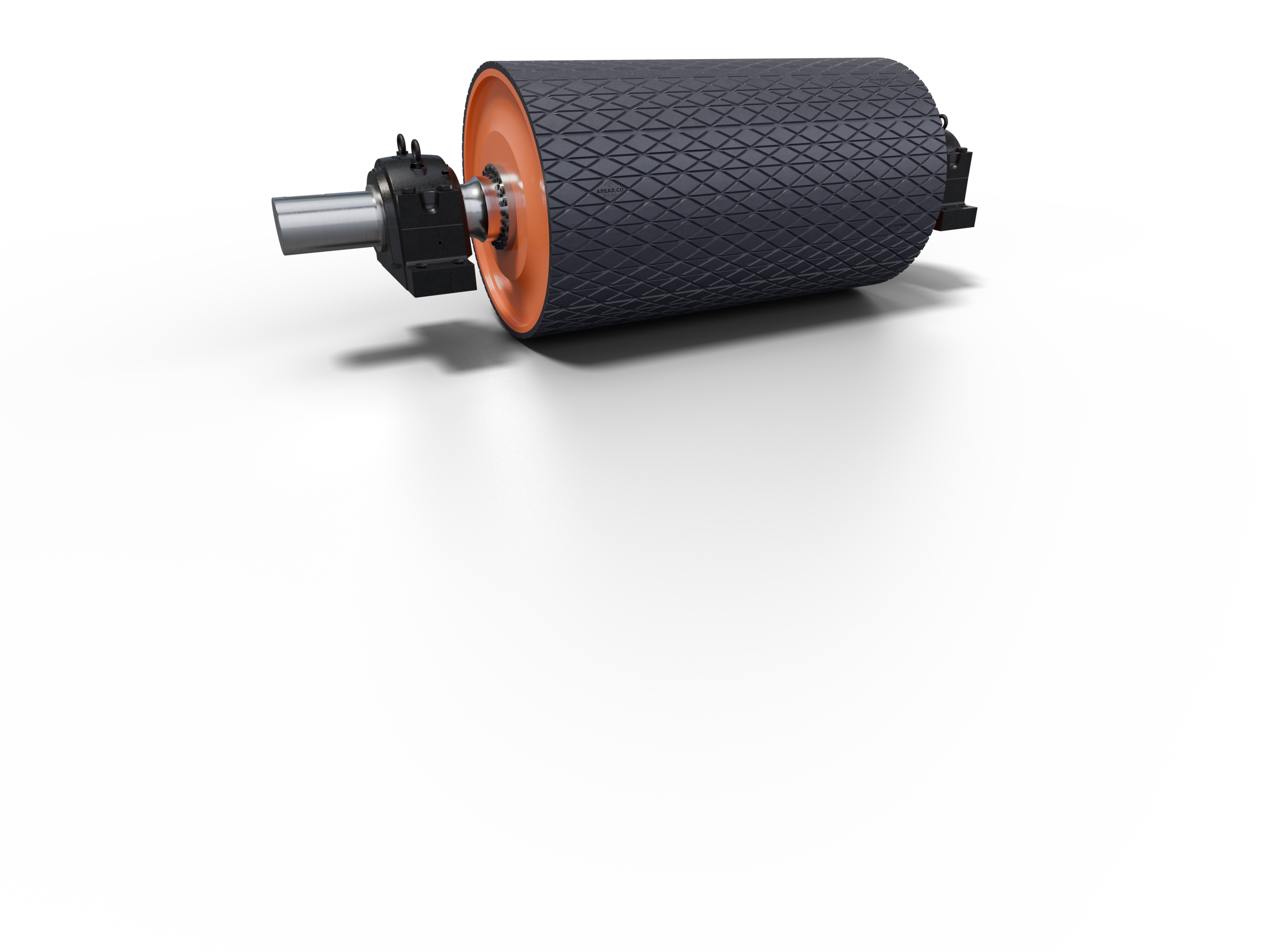 Pulley with diamond grooved lagging